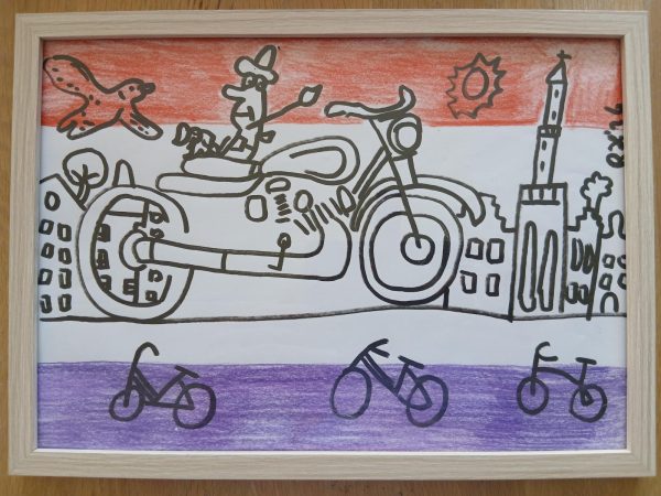 Dog Artist op de Motor