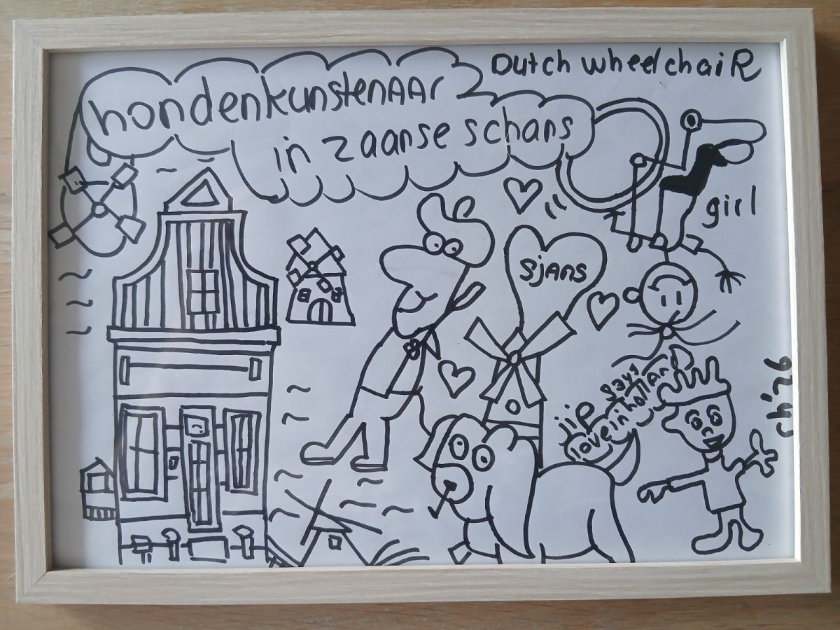 Hondenkunstenaar in Zaanse Schans