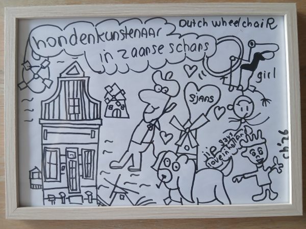 Hondenkunstenaar in Zaanse Schans